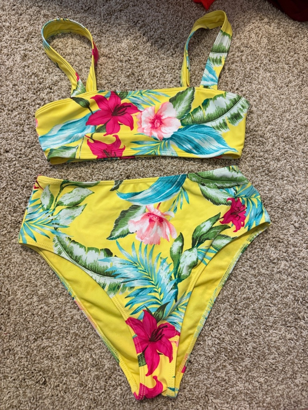 💔 Y2K FOREVER 21 Tropical Floral Two-Piece Swimsuit